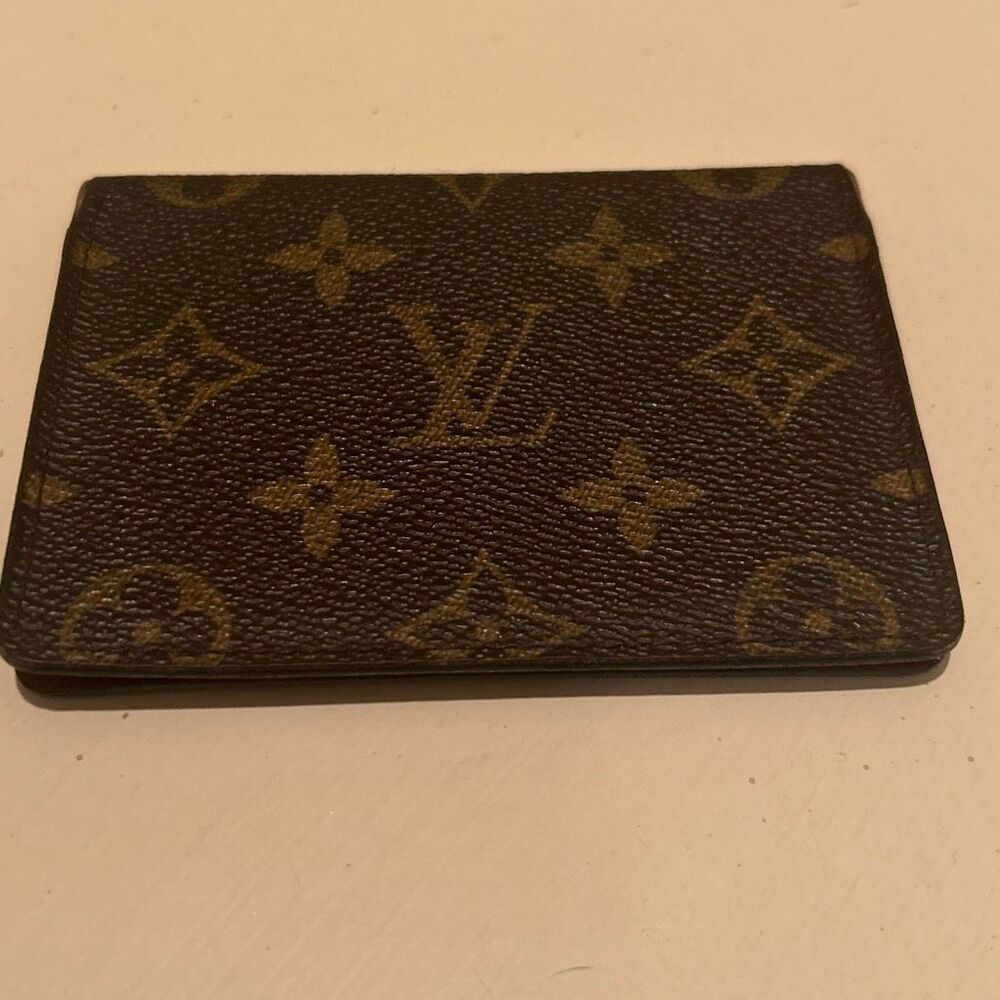 Louis Vuitton Bifold Canvas Card ID Holder Brown Monogram Logo LV Pattern Lux